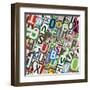 Designed Background. Digital Collage Made Of Newspaper Clippings-donatas1205-Framed Art Print