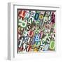 Designed Background. Digital Collage Made Of Newspaper Clippings-donatas1205-Framed Art Print