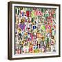 Designed Background. Digital Collage Made Of Newspaper Clippings-donatas1205-Framed Premium Giclee Print