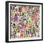 Designed Background. Digital Collage Made Of Newspaper Clippings-donatas1205-Framed Premium Giclee Print