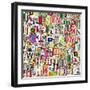 Designed Background. Digital Collage Made Of Newspaper Clippings-donatas1205-Framed Art Print