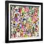 Designed Background. Digital Collage Made Of Newspaper Clippings-donatas1205-Framed Art Print