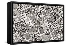 Designed Background. Digital Collage Made Of Newspaper Clippings-donatas1205-Framed Stretched Canvas