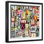 Designed Background. Digital Collage Made Of Newspaper Clippings-donatas1205-Framed Art Print