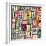 Designed Background. Digital Collage Made Of Newspaper Clippings-donatas1205-Framed Art Print