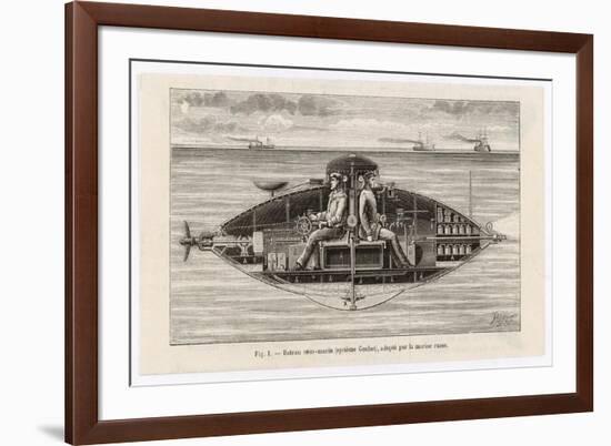 Designed by Claude Goubet in 1885: The First Electrically Powered Submarine-Poyet-Framed Art Print