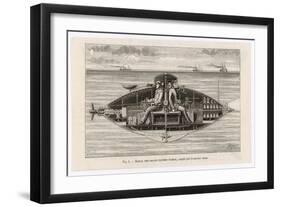 Designed by Claude Goubet in 1885: The First Electrically Powered Submarine-Poyet-Framed Art Print