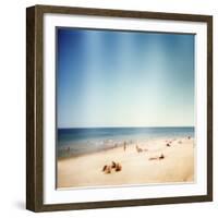 Designed Retro Photo: Sunny Day on the Beach-donatas1205-Framed Photographic Print