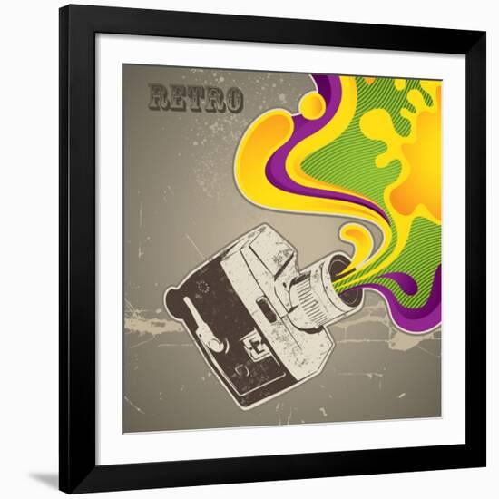 Designed With Retro Camera-Rashomon-Framed Art Print