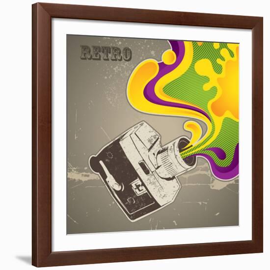 Designed With Retro Camera-Rashomon-Framed Art Print