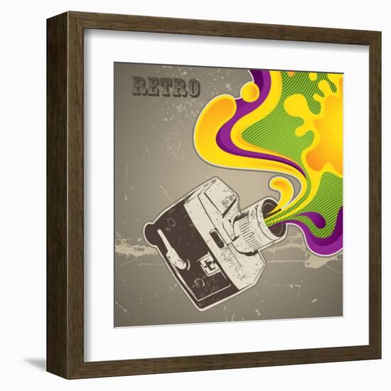 Designed With Retro Camera-Rashomon-Framed Art Print