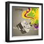 Designed With Retro Camera-Rashomon-Framed Art Print