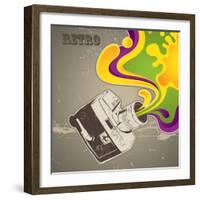 Designed With Retro Camera-Rashomon-Framed Art Print