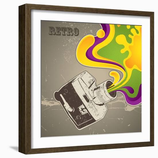 Designed With Retro Camera-Rashomon-Framed Art Print