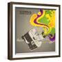 Designed With Retro Camera-Rashomon-Framed Art Print