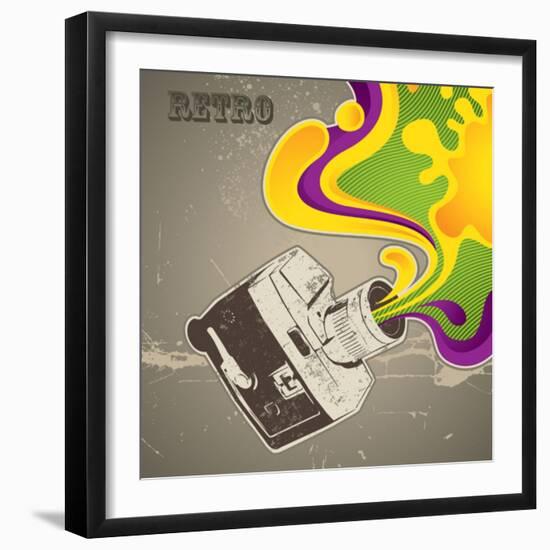 Designed With Retro Camera-Rashomon-Framed Art Print