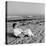 Designer Charles Eames Sitting on a Beach Near His Home-Peter Stackpole-Stretched Canvas