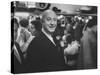 Designer Christian Dior Standing in Dressing Room at Paris Salon Before Showing of His Collection-Loomis Dean-Stretched Canvas