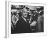 Designer Christian Dior Standing in Dressing Room at Paris Salon Before Showing of His Collection-Loomis Dean-Framed Premium Photographic Print