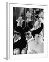 Designer Edith Head Holding Up Material, Working on Costume for a Movie-Allan Grant-Framed Premium Photographic Print