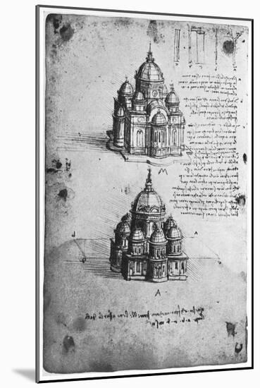 Designs for a Central Church, C1488-1490-Leonardo da Vinci-Mounted Giclee Print