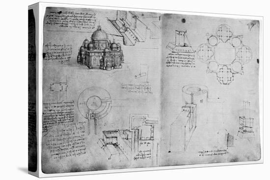 Designs for a Centralized Building, Late 15th or Early 16th Century-Leonardo da Vinci-Stretched Canvas