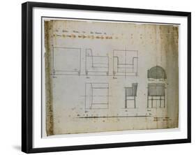 Designs for an Upholstered Chair and a Spindle Chair Shown in Elevation and Plans, 1909-Charles Rennie Mackintosh-Framed Giclee Print