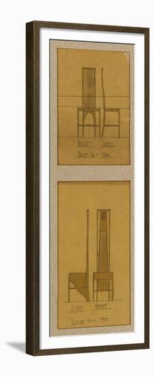 Designs for Chairs Shown in Front and Side Elevations, for the Room De Luxe, Willow Tea Rooms, 1903-Charles Rennie Mackintosh-Framed Premium Giclee Print