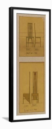 Designs for Chairs Shown in Front and Side Elevations, for the Room De Luxe, Willow Tea Rooms, 1903-Charles Rennie Mackintosh-Framed Premium Giclee Print