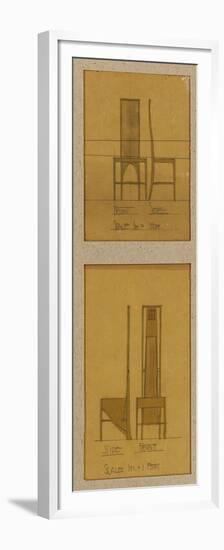 Designs for Chairs Shown in Front and Side Elevations, for the Room De Luxe, Willow Tea Rooms, 1903-Charles Rennie Mackintosh-Framed Premium Giclee Print