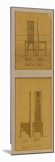 Designs for Chairs Shown in Front and Side Elevations, for the Room De Luxe, Willow Tea Rooms, 1903-Charles Rennie Mackintosh-Mounted Premium Giclee Print