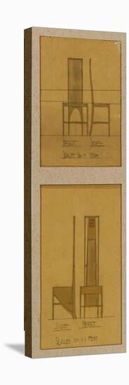 Designs for Chairs Shown in Front and Side Elevations, for the Room De Luxe, Willow Tea Rooms, 1903-Charles Rennie Mackintosh-Stretched Canvas