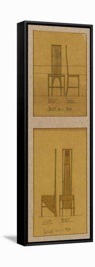 Designs for Chairs Shown in Front and Side Elevations, for the Room De Luxe, Willow Tea Rooms, 1903-Charles Rennie Mackintosh-Framed Stretched Canvas