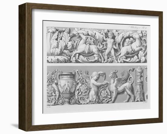 Designs for Classical Friezes, from 'Precision Book of Drawings', 1856 (Engraving)-German-Framed Giclee Print