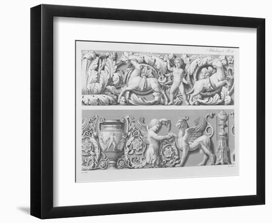 Designs for Classical Friezes, from 'Precision Book of Drawings', 1856 (Engraving)-German-Framed Premium Giclee Print