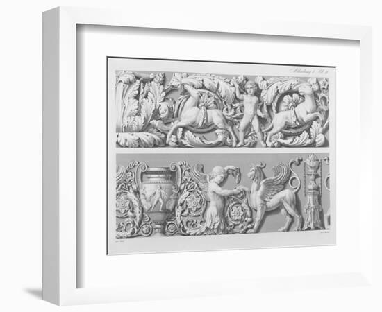 Designs for Classical Friezes, from 'Precision Book of Drawings', 1856 (Engraving)-German-Framed Premium Giclee Print