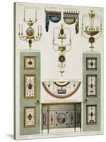 Designs for Curtain Cornices, Girandoles and Folding Doors, 1774-Robert Adam-Stretched Canvas