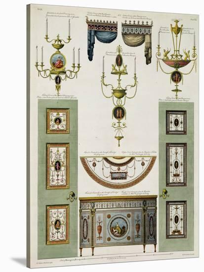 Designs for Curtain Cornices, Girandoles and Folding Doors, 1774-Robert Adam-Stretched Canvas