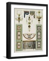 Designs for Curtain Cornices, Girandoles and Folding Doors, 1774-Robert Adam-Framed Giclee Print