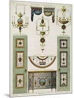 Designs for Curtain Cornices, Girandoles and Folding Doors, 1774-Robert Adam-Mounted Giclee Print