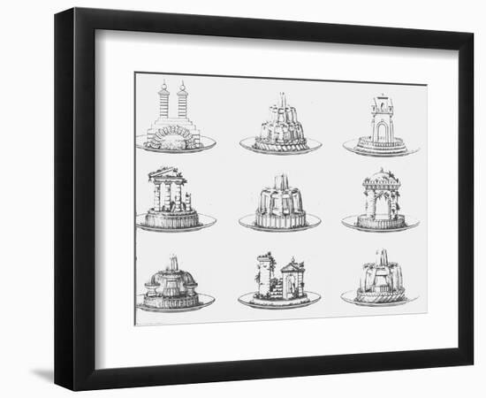 Designs For Food Decoration, Le Cuisinier Parisien by Antoine Careme, Plate 21, Published 1842-Marie Antoine Careme-Framed Giclee Print