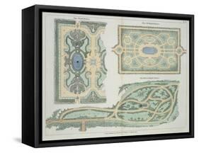 Designs for French, Old English and Modern English Parterres-English School-Framed Stretched Canvas