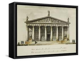 Designs for the Riding School of the Horse Guards, St. Petersburg: Elevations, Section and Ground…-Giacomo Quarenghi-Framed Stretched Canvas