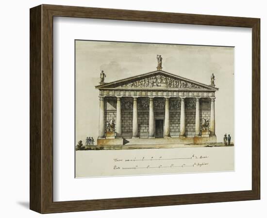 Designs for the Riding School of the Horse Guards, St. Petersburg: Elevations, Section and Ground…-Giacomo Quarenghi-Framed Giclee Print