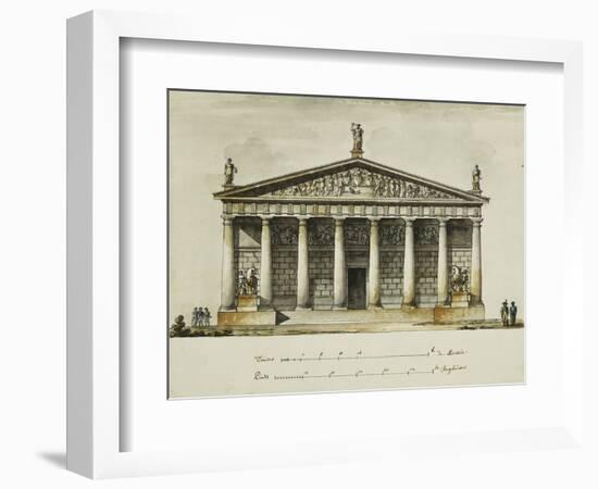 Designs for the Riding School of the Horse Guards, St. Petersburg: Elevations, Section and Ground…-Giacomo Quarenghi-Framed Giclee Print