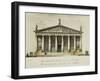 Designs for the Riding School of the Horse Guards, St. Petersburg: Elevations, Section and Ground…-Giacomo Quarenghi-Framed Giclee Print