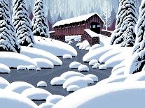 Covered Bridge In Winter-Designwest-Art Print