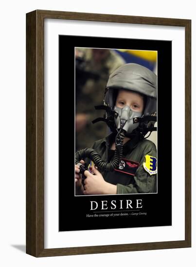 Desire: Inspirational Quote and Motivational Poster-null-Framed Photographic Print