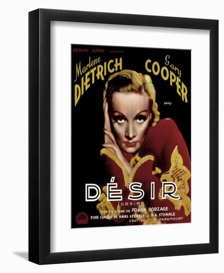 Desire, Marlene Dietrich, 1936-null-Framed Art Print