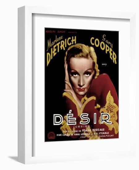 Desire, Marlene Dietrich, 1936-null-Framed Art Print